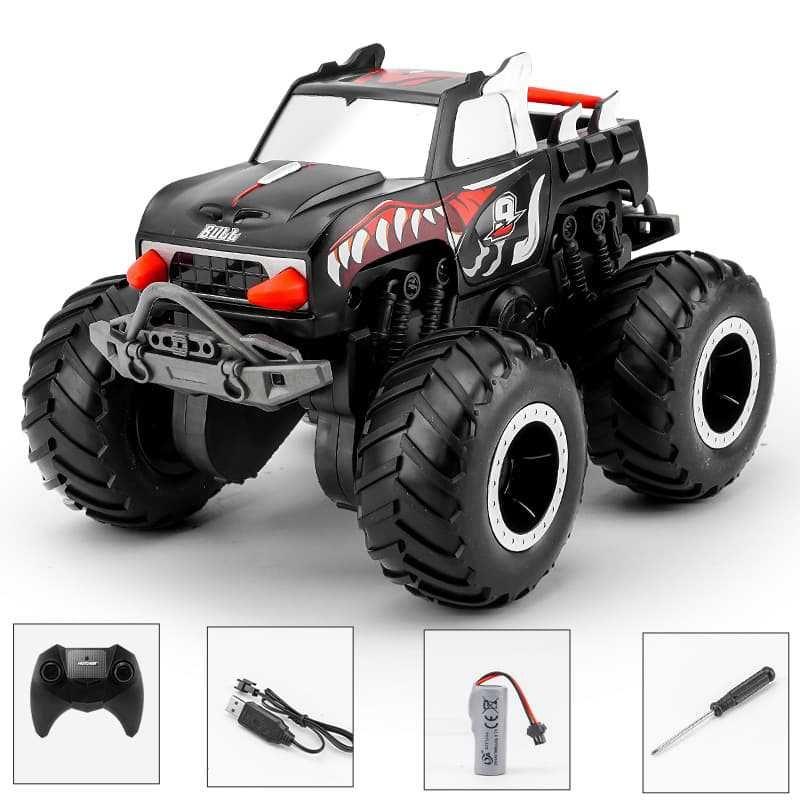 Amphibious remote control car four-wheel drive off-road vehicle children's toys light music waterproof RC remote control climbing car