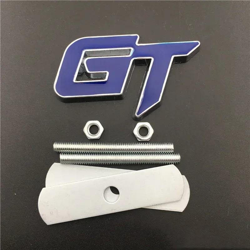 3D Metal GT Logo Letters Car Front Grill Rear Trunk Emblem Badge Sticker Decals For GT Accessories