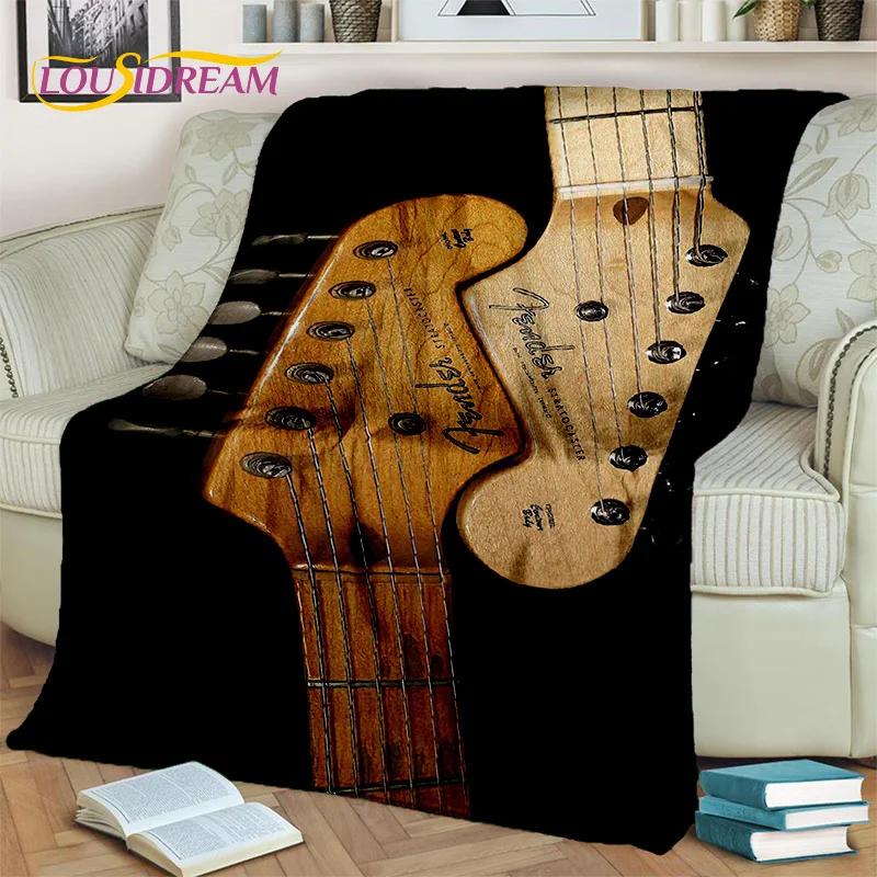 Cobertor de Guitarra Elétrica Baixo Guitarra Clássica, Manta para Casa Quarto Cama Sofá Piquenique Escritório Caminhadas Lazer Cobertura para Sesta Infantil