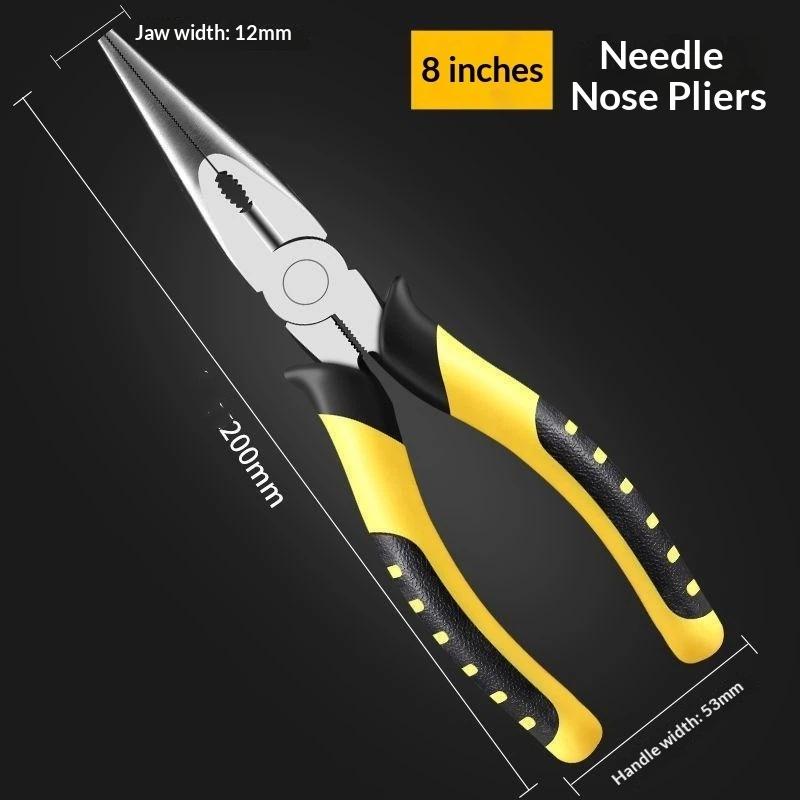 8 Inch Heavy Duty Combination Pliers Non Slip Handle Industrial Grade Durability For Home Diy Repair Projects