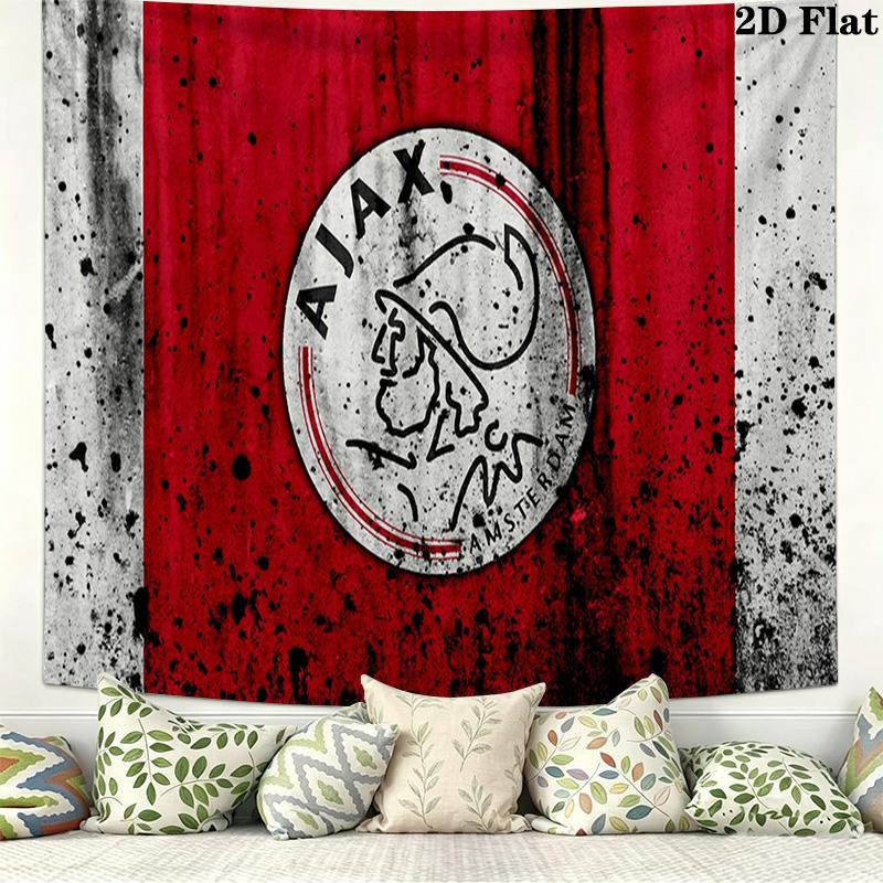 AFC Ajax Logo Wall Tapestry Aesthetic Wall Hanging Printed Fabric Blanket Decorative Tapestries for Bedroom Living Room Home Decor