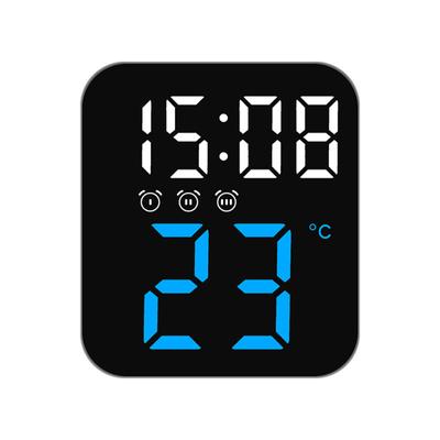 Elektronischer LED-Digitalwecker mit Temperatur-, Zeit- und Datumsanzeige, 2 Stufen einstellbare Helligkeit