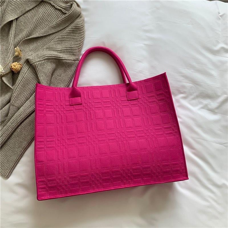

Elegant Soft Pu Felt Handbag In Stylish Khaki Pink Green And Black For Daily Fashion Forward Looks розовый