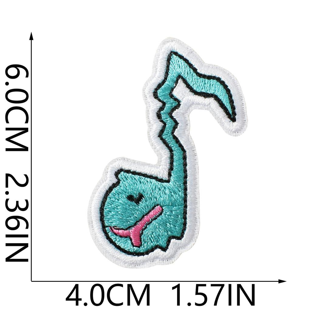 Iron-On Embroidery Patch, Music Note & Earphone Love Cloth Sticker, Decorative Applique For Clothes Schoolbag, Boys Diy Accessories