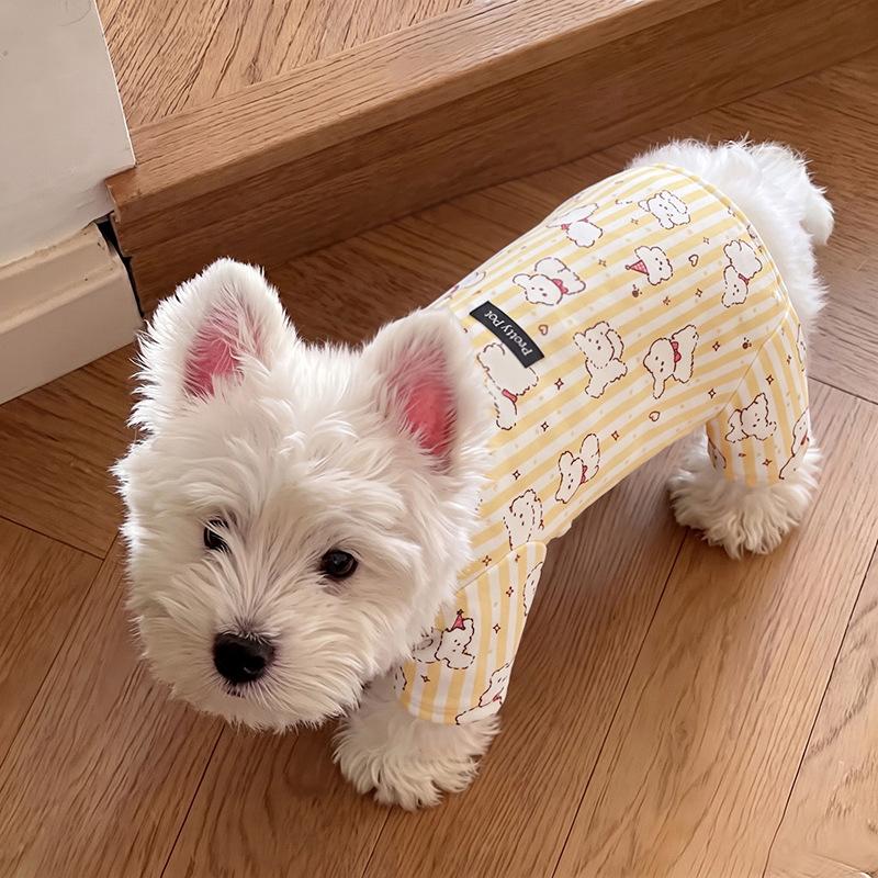 Dog German velvet warm four-legged clothes autumn and winter than bear teddy small dog cat pet bottoming shirt loungewear