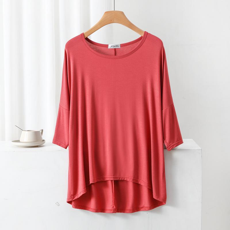 Women's Summer Modal Batwing Sleeve Top - Slimming, Loose, and Stylish.