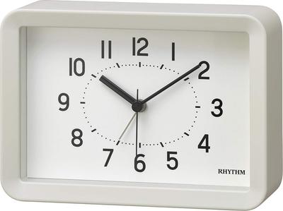 Alarm Clock Continuous Second Hand A6 Size Interior Clock White RHYTHM PLUS 8RE675SR03 10.6x14.8x4.8cm