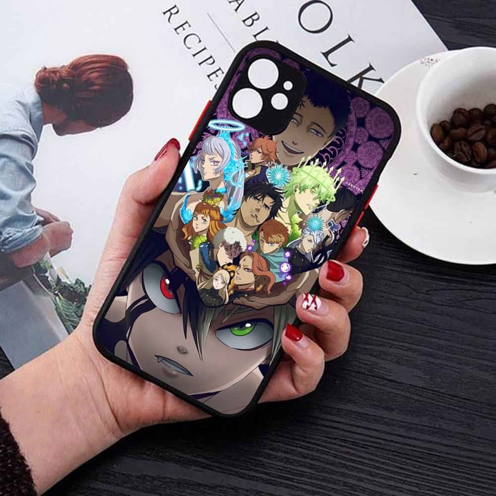 Black Clover Phone Case For IPhone 14 11 12 13 Mini Pro Max 8 7 Plus X XR XS MAX Translucent Matte Cover