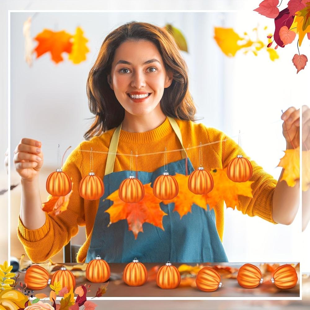 Halloween Pumpkin Balls 5cm Matte Autumn Pumpkin Pendant Thanksgiving Christmas Tree Hanging Ornaments Party Decoration Supplies