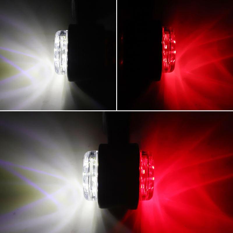 Truck Dual Face LED Side Marker Parking Light White Red Clearance Lights for Trailer Tractor RV Van Lorry Position Lamp 12V 24V