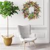 Color Artificial Wreath Hanging Decor Spring/Summer Front Door Wreath Simulation Flower Wreath Decoration Windows Decoration FU