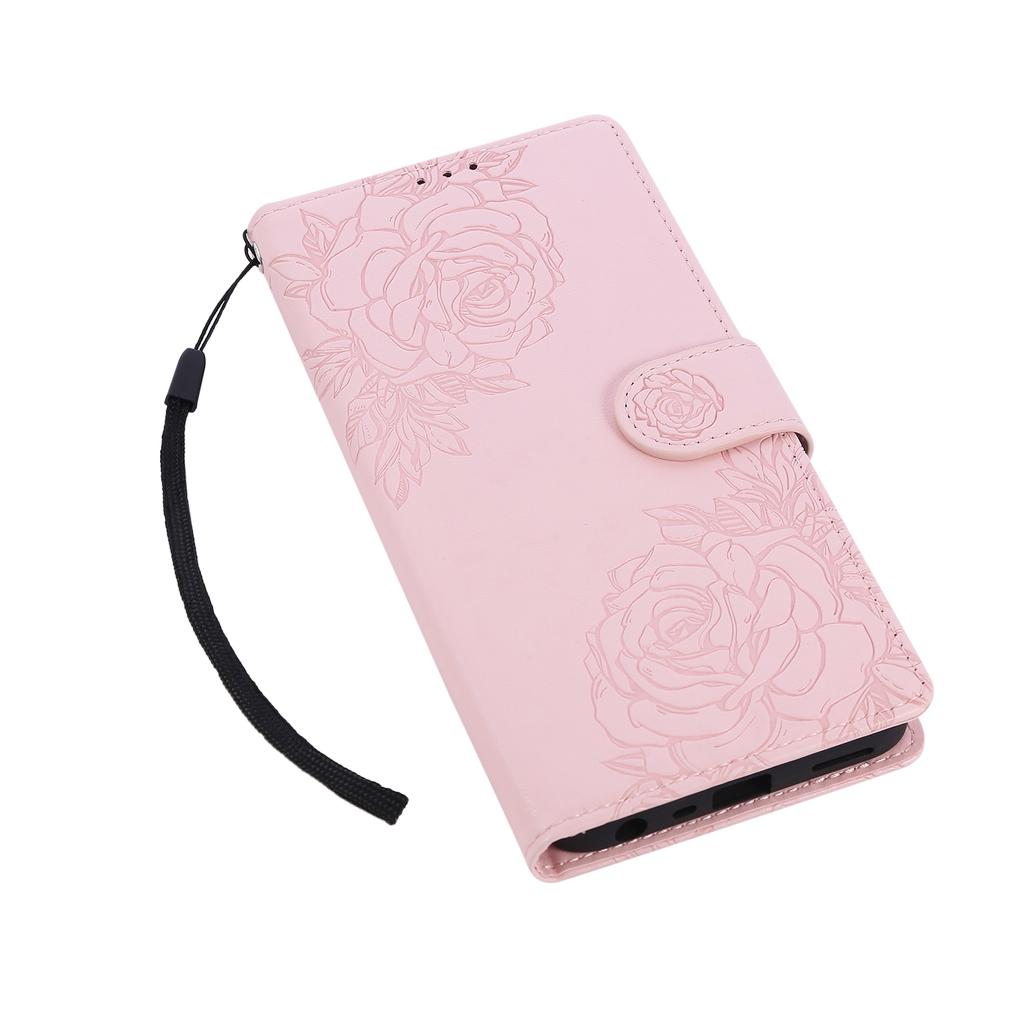 For Realme C30 4G/C30s 4G Case Rose Flower PU Leather Wallet Phone Cover with 3 Card Slots
