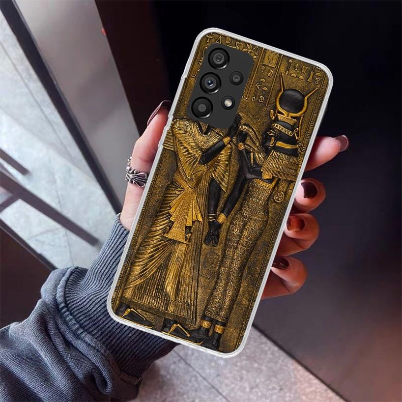 Egypt Nefertiti Anubis Ankh Pharaoh Phone Case For Samsung Galaxy A17 A16 A15 A14 A13 A57 A56 A55 A54 A53 A37 A36 A35 A34 A33 A2