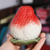 Ceramic Strawberry Tea Canister Simulation Sugar Jar Multifunctional Tea Storage Tank  Bar
