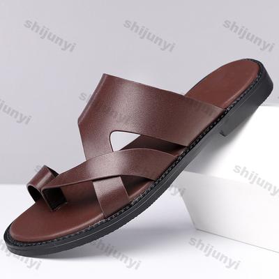 Men's Flat Slippers Summer New Outdoor Breathable Casual Soft Sole Beach Shoes Lightweight Comfortable Fashion Non Slip Sandals