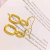 Geometric Gold Square Stud Earrings for Women - Slimming Dangle Design