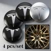 4pcs Car Wheel Stickers 56mm Auto Center Hub Cap Decal For Model 3 Highland 2023 Model S Model X Model Y