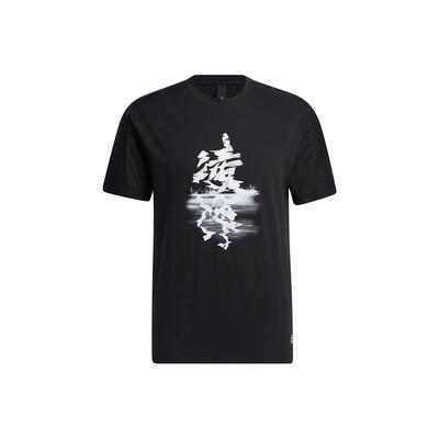 Graphic Story Casual Sports Round Neck Short Sleeve T-Shirt Men Tops Black GP0862