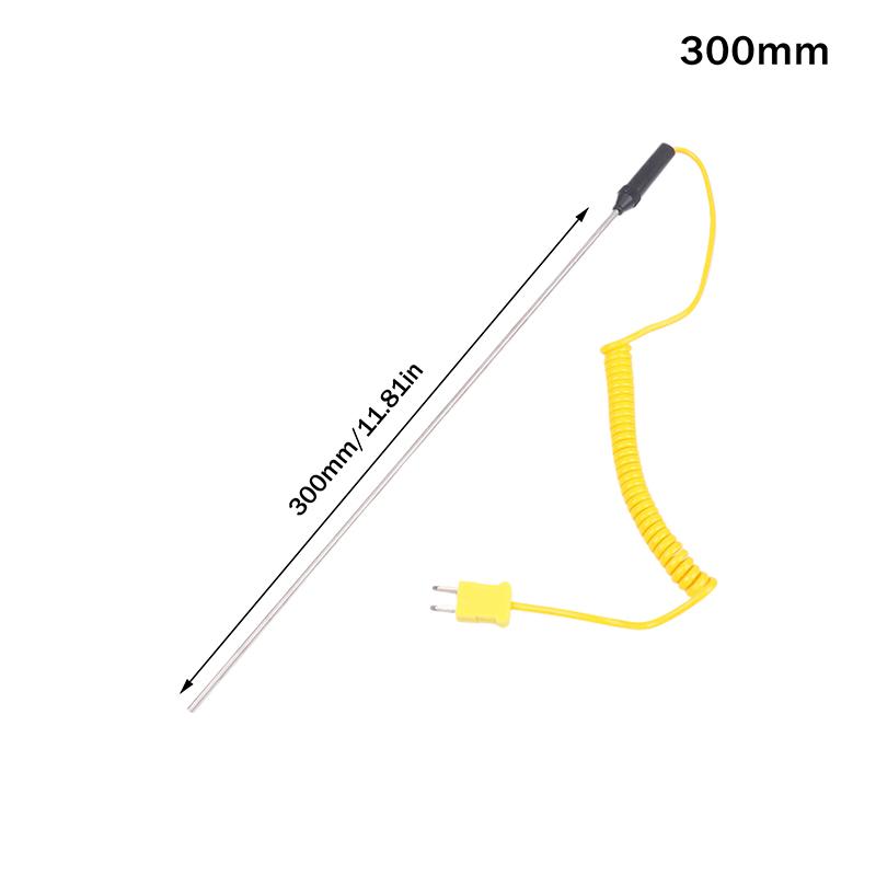 חיישן תרמי מסוג K בטמפרטורה של 50°C עד 1200°C - תקע 100/150/200/300/500 מ"מ עם בקר טמפרטורה בכבל חוט