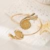 Punk Conch Shell Starfish Bracelet Gold Color Adjustable Open Arm Bangle Exotic Style Bohemian Armband Arm Accessories