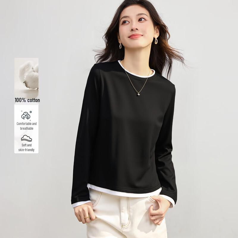 

Handu Yishe Women s Faux Layered Round Neck Sweatshirt S