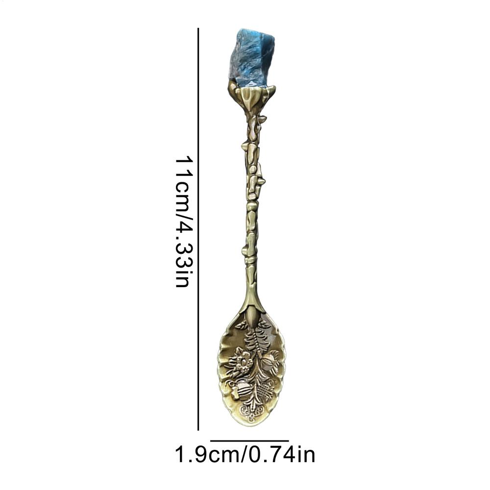 

Натуральный кристалл необработанный драгоценный камень Мини ложка лечебная хрустальная кофейная ложка десертный чай винтажные столовые приборы украшение для дома подарок