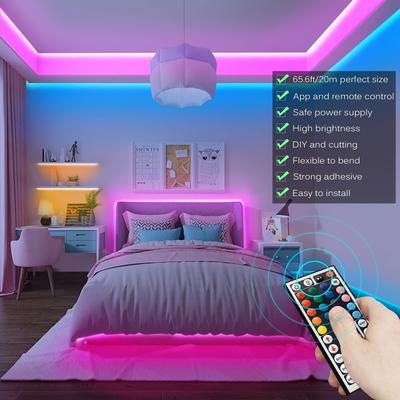 LED Strip Lights RGB 5050 Music Sync Color Change Smart App Control Flexible Ribbon Diode for TV Room Party Decoration