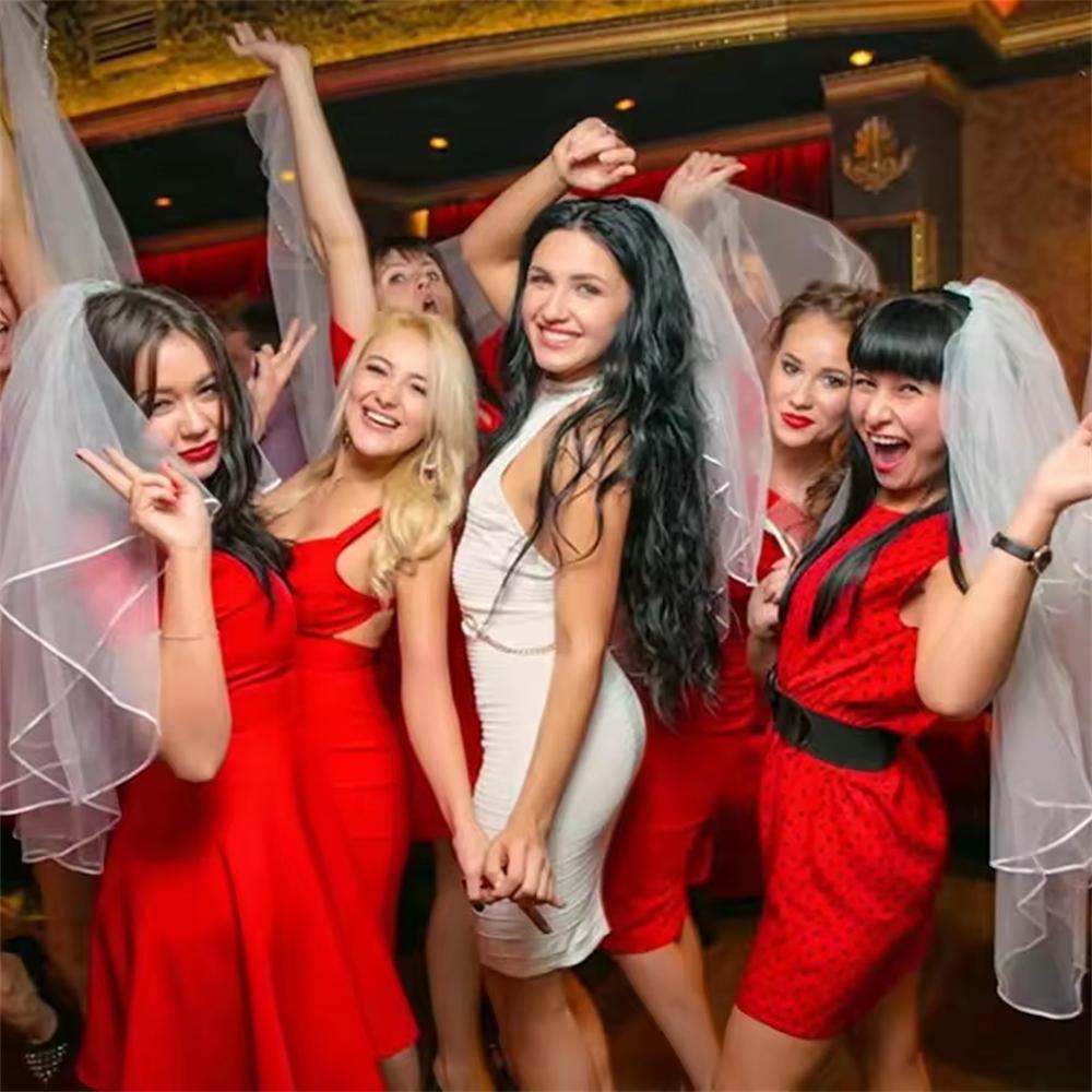 1pc White Simple Ribbon Edge Soft Tulle Wedding Veils with Comb Marriage Wedding Accessories