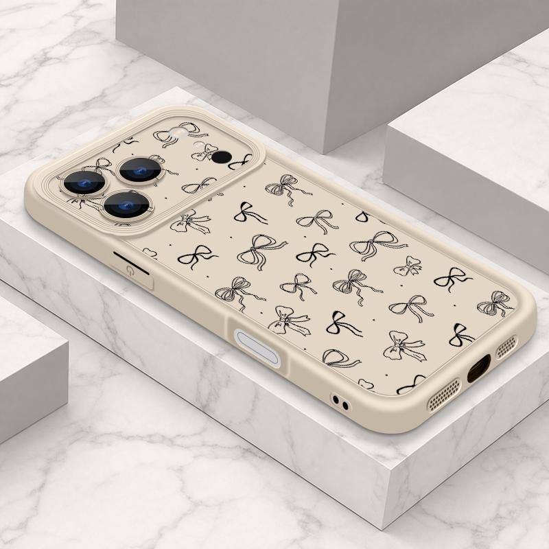 Bowknots Print Phone Case For iPhone 17 Pro Max Shockproof Bumper Soft Cover For iPhone 16 15 14 13 Pro Max 16E 17E