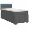 Box Spring Bed with Mattress Dark Gray 80 X 200 Cm Fabric