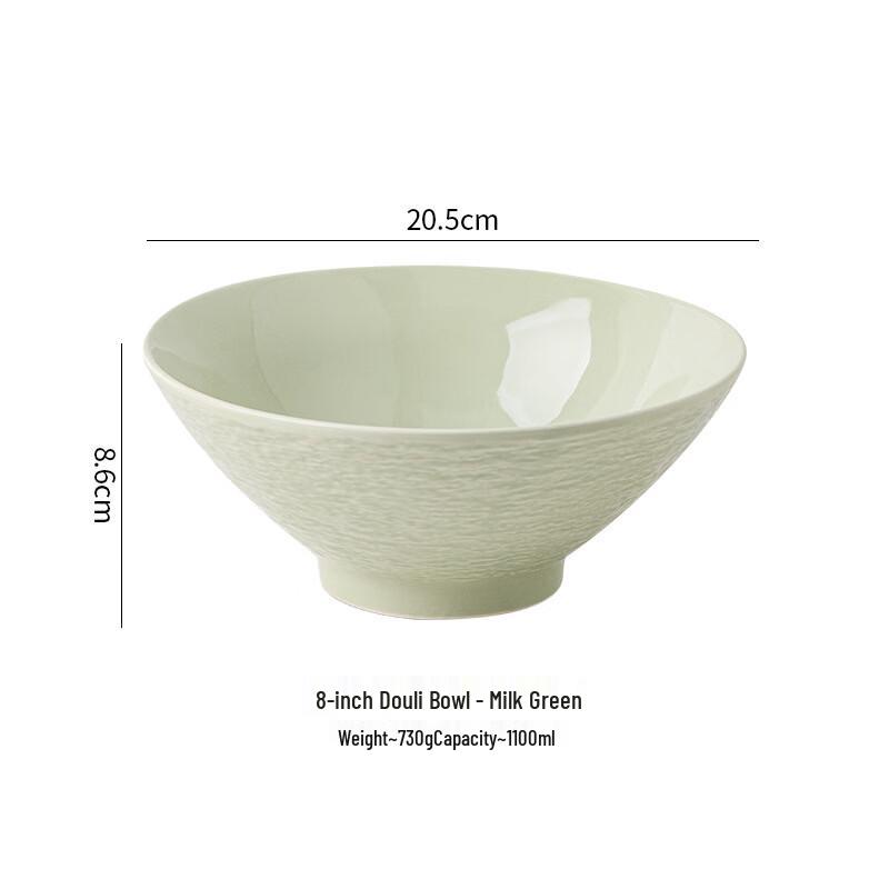 Qinkai Cream Style Ceramic Noodle Bowl
