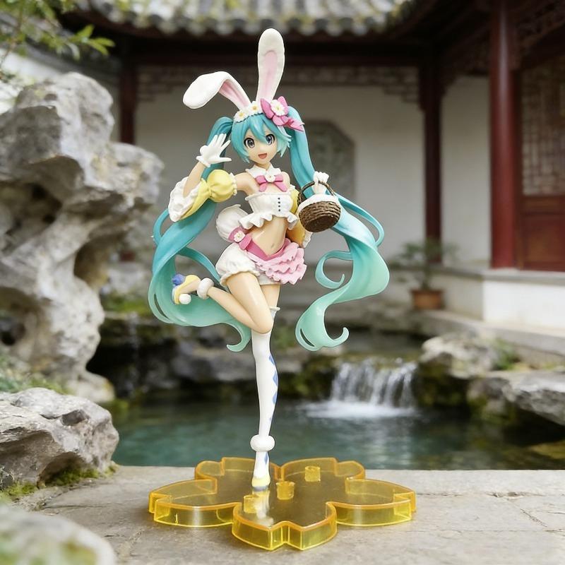 21Cm Hatsune Miku Cartoon Doll Kawaii Pvc Model Doll Action Doll Rabbit Ears To Collect Decorations Anime Anime Figure