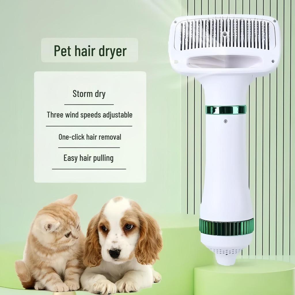 Pet Grooming Blower with Comb for Fluffing, Styling, and Easy Hair Removal