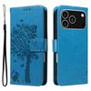 For iPhone 17 Pro Phone Case with Stand Cat Tree Pattern Leather Wallet Mobile Cover