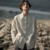 Men's Retro Chinese Style Linen Stand Collar Long Sleeve Shirt