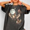 Hahn heult den Mond an Vintage 90er Grafikshirt, Retro Farmhuhn Galaxie T-Shirt