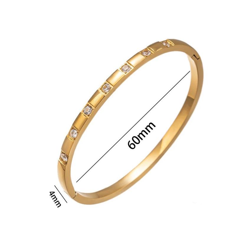 Punk Gold Color Bangles For Women Men Trendy Stainless Steel No-Fading Bracelets Bohemian Fashion Jewelry Accessories Gift