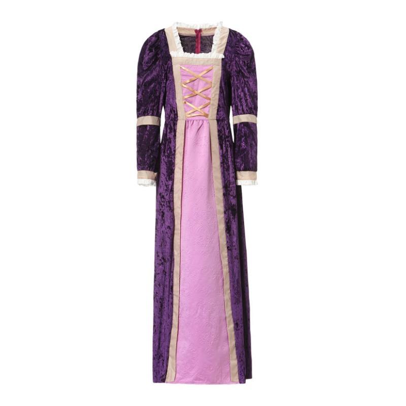 

Хэллоуин Платье с длинным рукавом цвета Court Purple Женские костюмы эпохи Возрождения Косплей 2XL