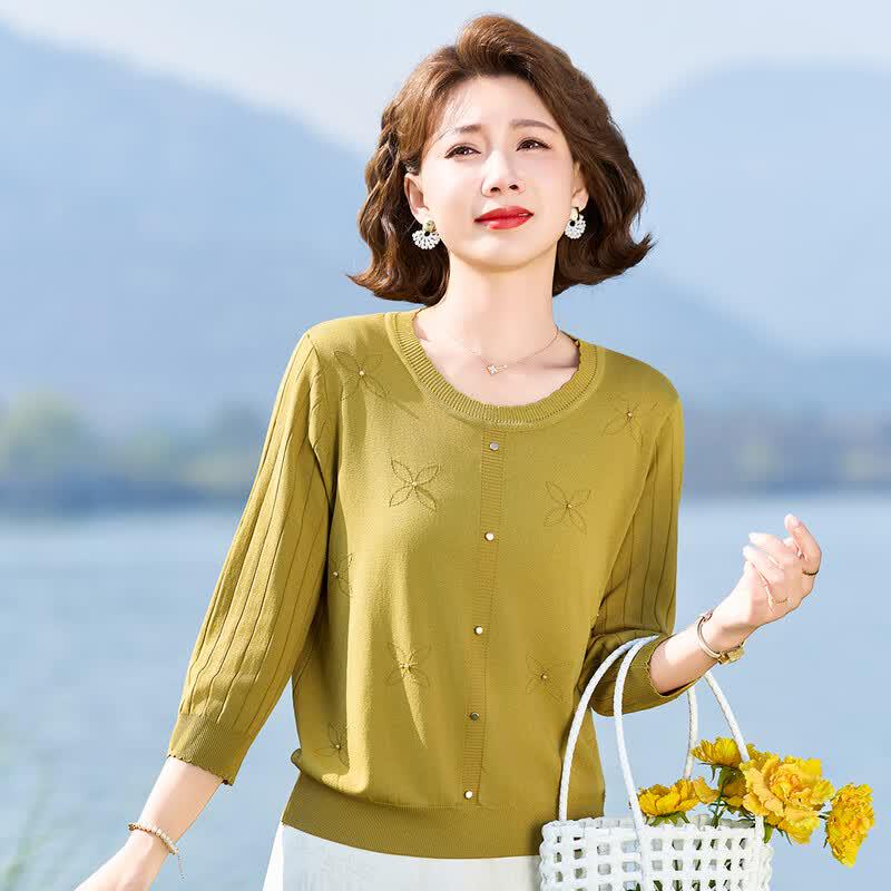 Women s Fashion Lace Collar Knit Top L