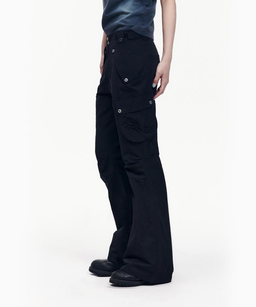AAKAM Flare Ripstop Cargo Pants (Black)