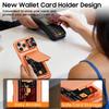 RFID Blocking Wallet Case with Card Holder Sliding Camera Cover and Kickstand for iPhone 18 Pro Max iPhone 17 Pro Max-Orange