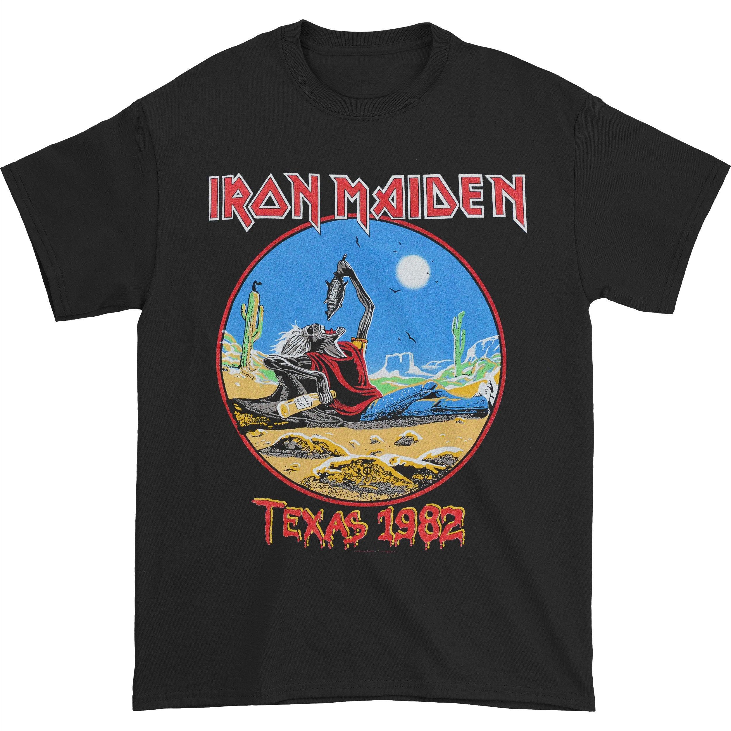 Iron Maiden The Beast Tames Texas Графический принт группы Лето, Осень, Зима Мужская и женская футболка с коротким рукавом Повседневная Свободная M