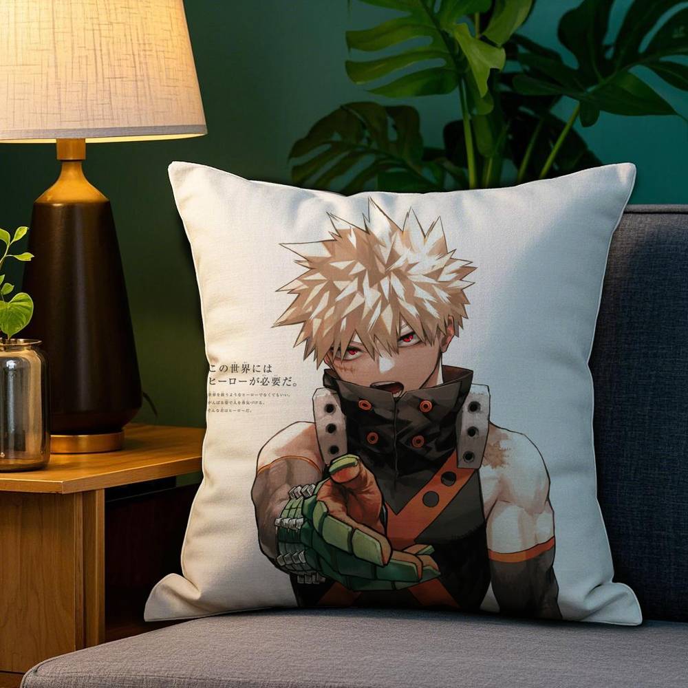 M-My Hero Academias Pillow Case Plush Fabric Soft Double Sided Print Sofa Cushion Cover Throw Pillow Covers