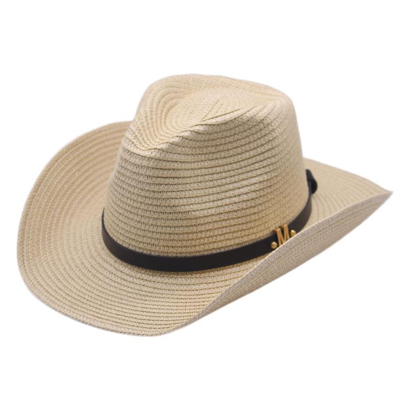 Cowboy Straw Hat With Wide Brim For Summer Outdoor Sunshade And Casual Wear