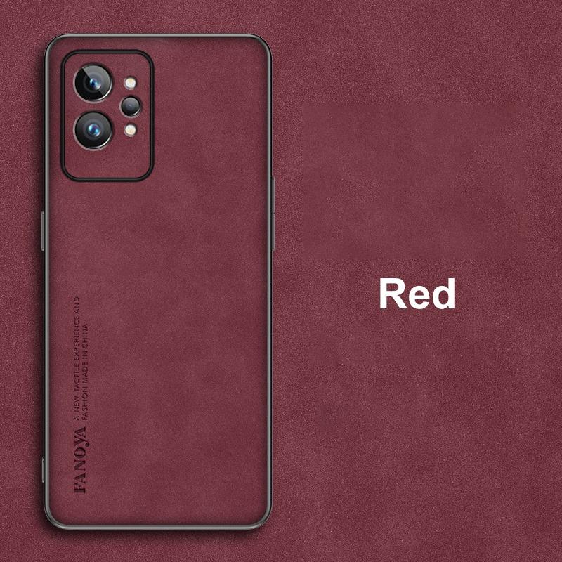 

Для чехла Realme GT2 Pro Роскошный чехол для телефона из искусственной кожи Для Realme GT Neo 2 2T 3 T 3T 5G Задняя крышка Матовый силикон Полная защита Realme GT Neo 3T красный