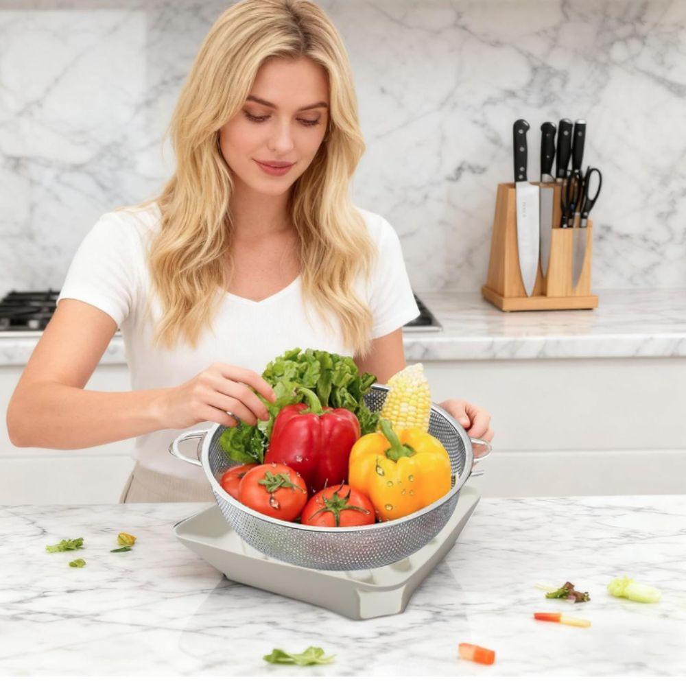 Durable Silicone Dish Drain Pad Square with Spout Sink Sponge Holder Heat Resistant Non-Slip Dish Rack Mat Cooking