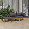 VidaXL Garden Set 3 Pcs with Cushion Solid Acacia Wood