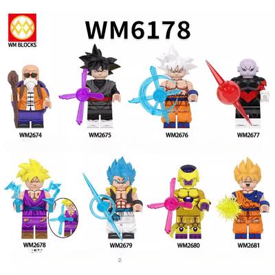 WM6178 Anime Buliding Blocks Mini Action Figures Heads Educational Kids Toys For Christmas Gifts