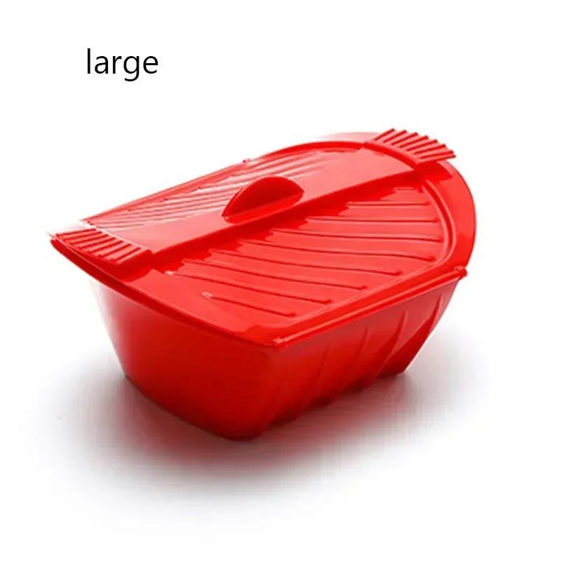 Keukengadget Creatieve Siliconen Stoom Viskom Siliconen Stoommand Magnetron met Deksel Siliconen Stoomdoos