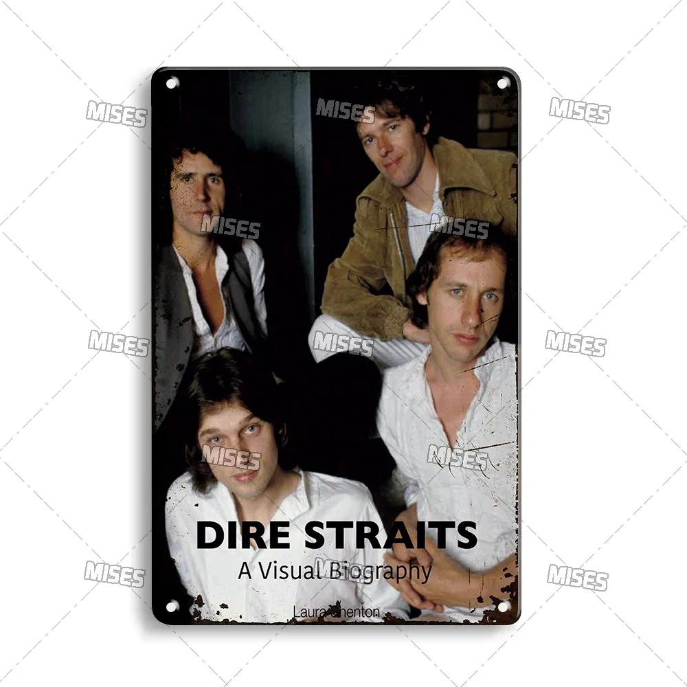 MISES Rock Band Metal Poster DIRE STRAITS Band Decorative Plate Metal Sign Rusty Metal Plaque Home Club Kitchen Metal Tin Sign